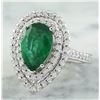 Image 2 : 3.50 CTW Emerald 14K White Gold Diamond Ring