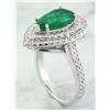 Image 4 : 3.50 CTW Emerald 14K White Gold Diamond Ring