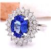 Image 2 : 4.72 CTW Natural Tanzanite 14K Solid White Gold Diamond Ring