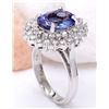Image 4 : 4.72 CTW Natural Tanzanite 14K Solid White Gold Diamond Ring