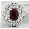 Image 1 : 5.70 CTW Ruby 18K White Gold Diamond Ring
