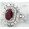 Image 2 : 5.70 CTW Ruby 18K White Gold Diamond Ring