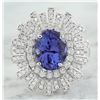 Image 1 : 4.49 CTW Tanzanite 14K White Gold Diamond Ring