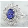 Image 2 : 4.49 CTW Tanzanite 14K White Gold Diamond Ring