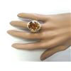 Image 4 : 17.06 CTW Natural Citrine And Diamond Ring 18K Solid Yellow Gold