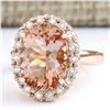 Image 2 : 5.97 CTW Natural Morganite And Diamond Ring In 18K Rose Gold
