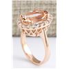 Image 3 : 5.97 CTW Natural Morganite And Diamond Ring In 18K Rose Gold