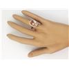 Image 4 : 5.97 CTW Natural Morganite And Diamond Ring In 18K Rose Gold
