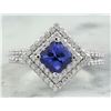 Image 1 : 2.00 CTW Tanzanite 18K White Gold Diamond Ring