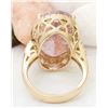 Image 3 : 19.10 CTW Natural Kunzite 14K Solid Yellow Gold Diamond Ring