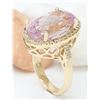 Image 4 : 19.10 CTW Natural Kunzite 14K Solid Yellow Gold Diamond Ring