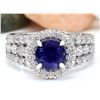 Image 1 : 3.99 CTW Natural Tanzanite 18K Solid White Gold Diamond Ring
