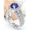 Image 5 : 3.99 CTW Natural Tanzanite 18K Solid White Gold Diamond Ring