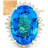 Image 1 : 39.25 CTW Natural Topaz 14K Solid Yellow Gold Diamond Ring