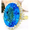 Image 2 : 39.25 CTW Natural Topaz 14K Solid Yellow Gold Diamond Ring