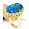 Image 4 : 39.25 CTW Natural Topaz 14K Solid Yellow Gold Diamond Ring