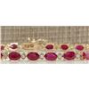 Image 1 : 12.95CTW Natural Red Ruby And Diamond Bracelet In 18K Yellow Gold