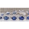Image 1 : 11.65CTW Natural Sapphire And Diamond Bracelet In 14K Solid White Gold