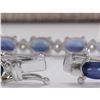 Image 2 : 11.65CTW Natural Sapphire And Diamond Bracelet In 14K Solid White Gold