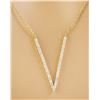 Image 1 : 0.40 CTW Diamond 18K Yellow Gold "V" Necklace