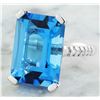 Image 2 : 12.30 CTW Topaz 18K White Gold Diamond Ring