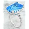Image 3 : 12.30 CTW Topaz 18K White Gold Diamond Ring