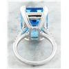 Image 4 : 12.30 CTW Topaz 18K White Gold Diamond Ring