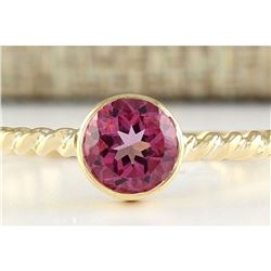 1.00 CTW Natural Sapphire And Diamond Ring In 18K Yellow Gold