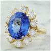 Image 2 : 14.70 CTW Tanzanite 18K Yellow Gold Diamond Ring