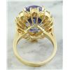 Image 3 : 14.70 CTW Tanzanite 18K Yellow Gold Diamond Ring