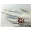 Image 4 : 27.54 CTW Natural Peach Morganite And Diamond Ring In 18K Solid White Gold