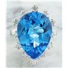Image 1 : 17.80 CTW Topaz 18K White Gold Diamond Ring