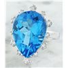 Image 2 : 17.80 CTW Topaz 18K White Gold Diamond Ring