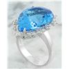 Image 3 : 17.80 CTW Topaz 18K White Gold Diamond Ring