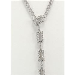 1.04 CTW Natural Diamond Necklace In 18K White Gold