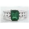 Image 1 : 2.95 CTW Emerald 18K White Gold Diamond Ring