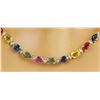 Image 1 : 41.30 CTW Ceylon Sapphire 18K Yellow Gold Diamond Necklace