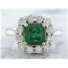 Image 1 : 3.15 CTW Emerald 18K White Gold Diamond Ring