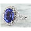 Image 2 : 6.63 CTW Tanzanite 18K White Gold Diamond ring