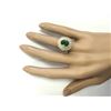 Image 4 : 3.45 CTW Natural Emerald And Diamond Ring In 18K Yellow Gold
