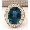Image 1 : 11.76 CTW Natural Topaz And Diamond Ring In 14k Yellow Gold