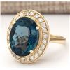 Image 2 : 11.76 CTW Natural Topaz And Diamond Ring In 14k Yellow Gold
