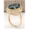 Image 3 : 11.76 CTW Natural Topaz And Diamond Ring In 14k Yellow Gold