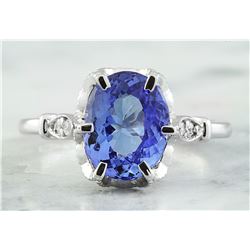 2.69 CTW Tanzanite 18K White Gold Diamond Ring