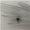 Image 4 : 4.05 CTW Natural Emerald And Diamond Ring In 18K Yellow Gold