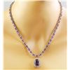 Image 1 : 37.52 CTW Amethyst 18K White Gold Diamond Necklace
