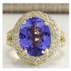 Image 1 : 8.54CTW Natural Tanzanite And Diamond Ring In 18K Yellow Gold