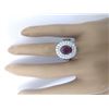 Image 5 : 2.60 CTW Natural Ruby 18K Solid White Gold Diamond Ring