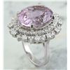 Image 4 : 18.58 CTW Kunzite 18K White Gold Diamond Ring