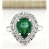 Image 1 : 2.65 CTW Natural Emerald And Diamond Ring In 18K White Gold